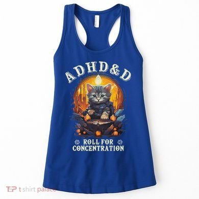 Adhd&D Roll For Concentration Cat Role Playing Game Women's Tank Top