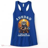 Adhd&D Roll For Concentration Cat Role Playing Game Women's Tank Top thumb 0
