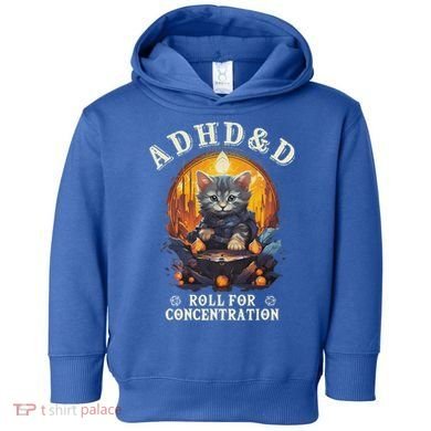 Adhd&D Roll For Concentration Cat Role Playing Game Toddler Hoodie