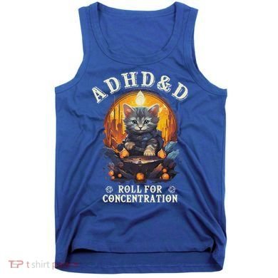 Adhd&D Roll For Concentration Cat Role Playing Game Tank Top