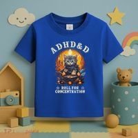 Adhd&D Roll For Concentration Cat Role Playing Game Toddler T-Shirt thumb 3