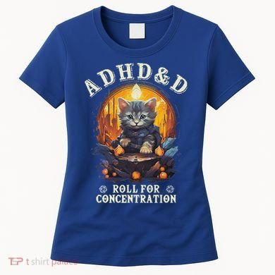 Adhd&D Roll For Concentration Cat Role Playing Game Women's T-Shirt