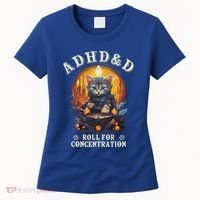 Adhd&D Roll For Concentration Cat Role Playing Game Women's T-Shirt thumb 0