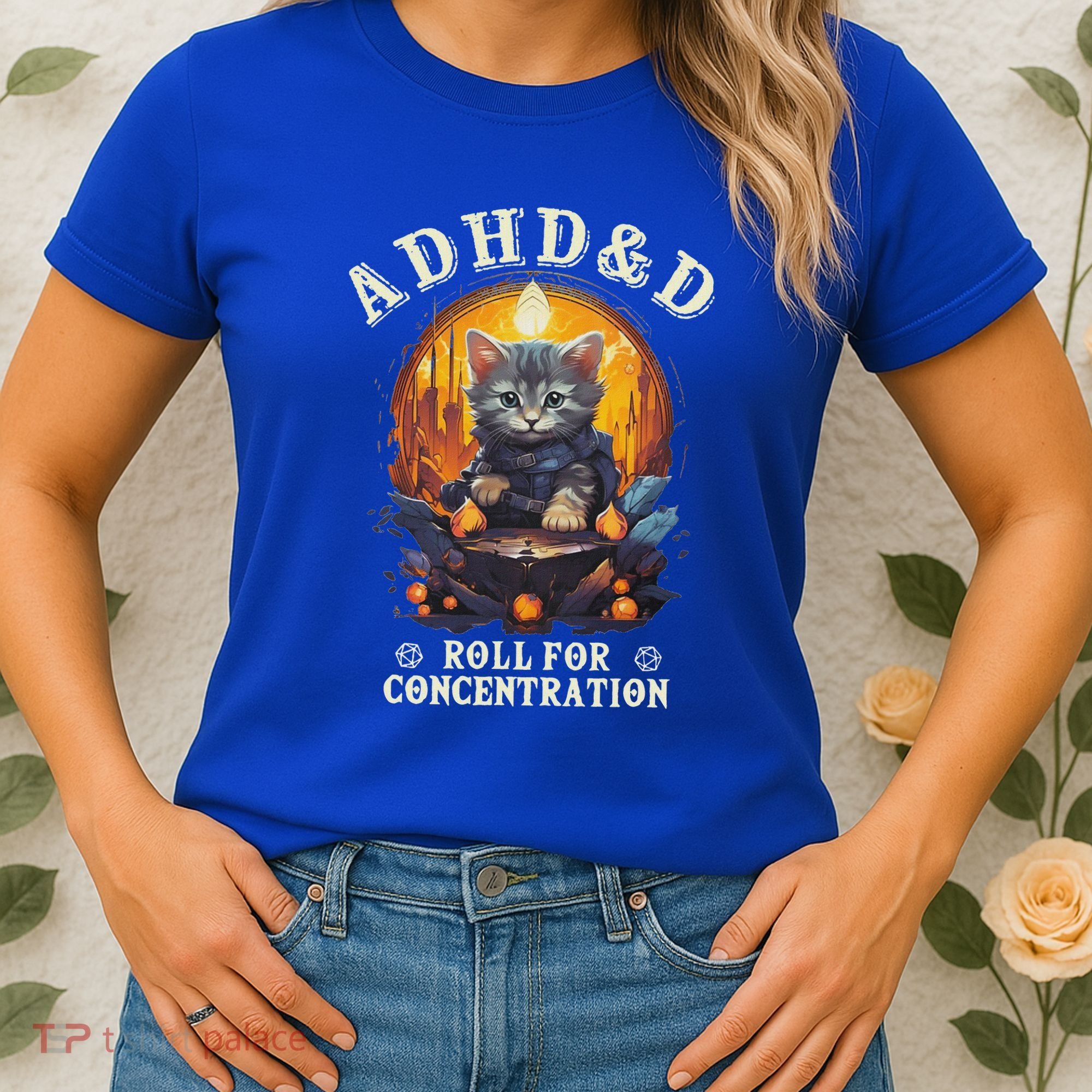 Adhd&D Roll For Concentration Cat Role Playing Game Women's T-Shirt