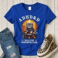 Adhd&D Roll For Concentration Cat Role Playing Game Women's T-Shirt thumb 3