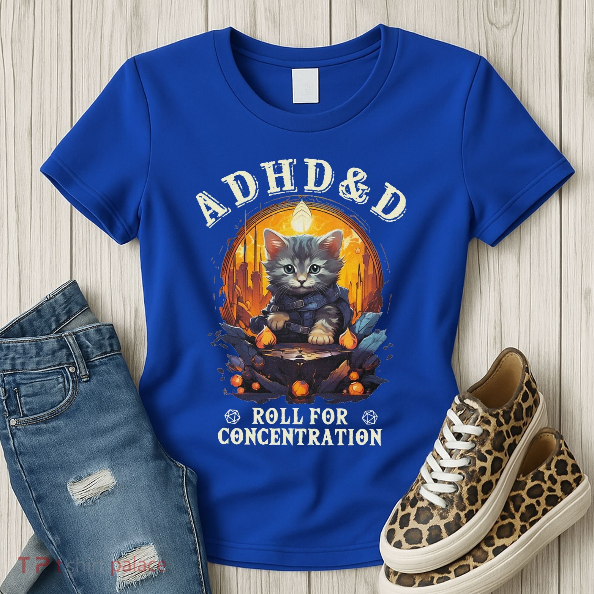 Adhd&D Roll For Concentration Cat Role Playing Game Women's T-Shirt