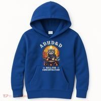 Adhd&D Roll For Concentration Cat Role Playing Game Kids Hoodie thumb 0