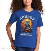 Adhd&D Roll For Concentration Cat Role Playing Game Kids T-Shirt thumb 2