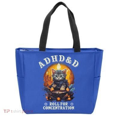 Adhd&D Roll For Concentration Cat Role Playing Game Tote Bag