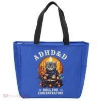 Adhd&D Roll For Concentration Cat Role Playing Game Tote Bag thumb 0