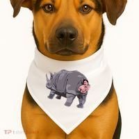 Ace Rhino Funny Humor USA-Made Doggie Bandana thumb 1