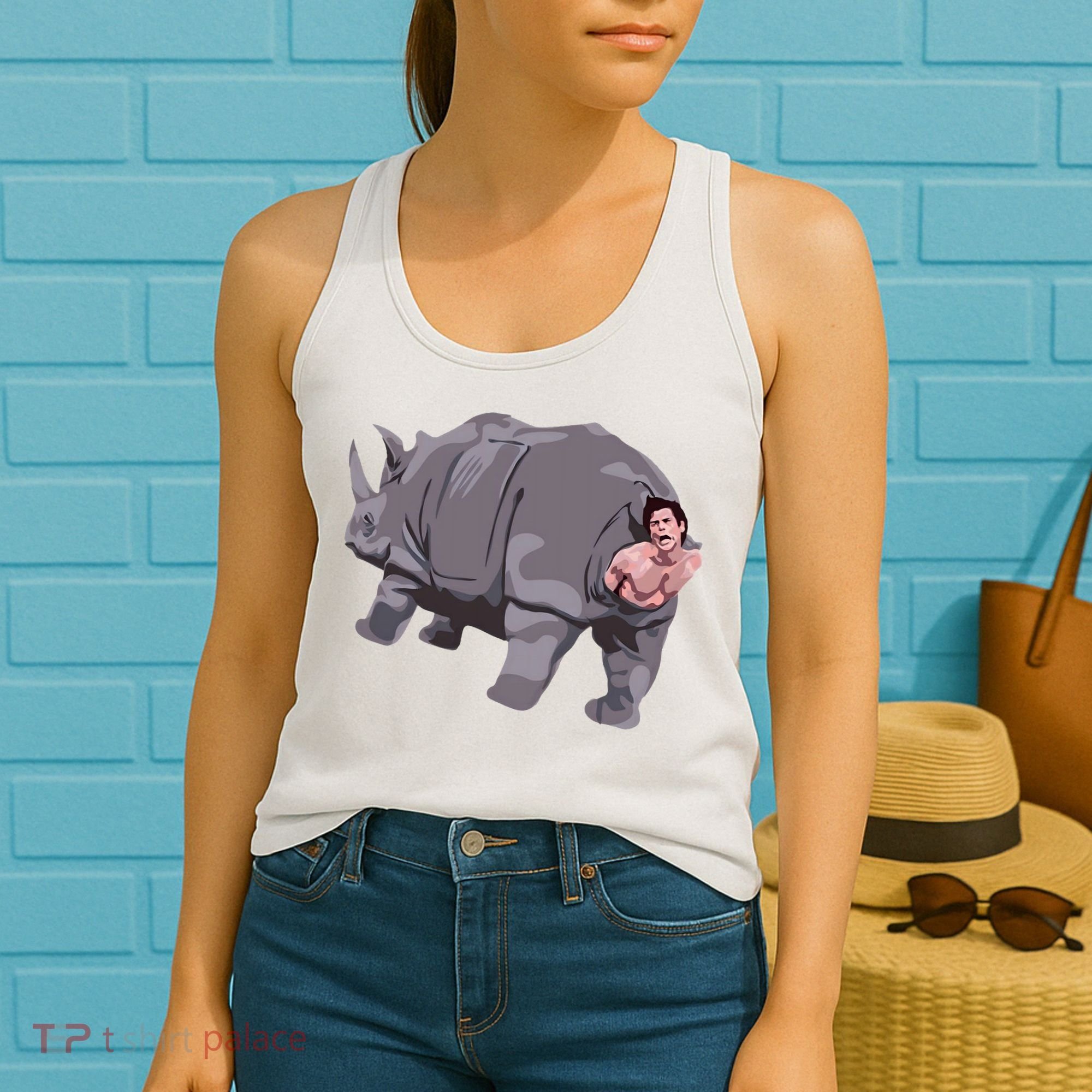 Ace Rhino Funny Humor Women's Tank Top
