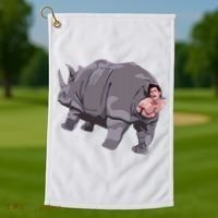 Ace Rhino Funny Humor Golf Towel thumb 1
