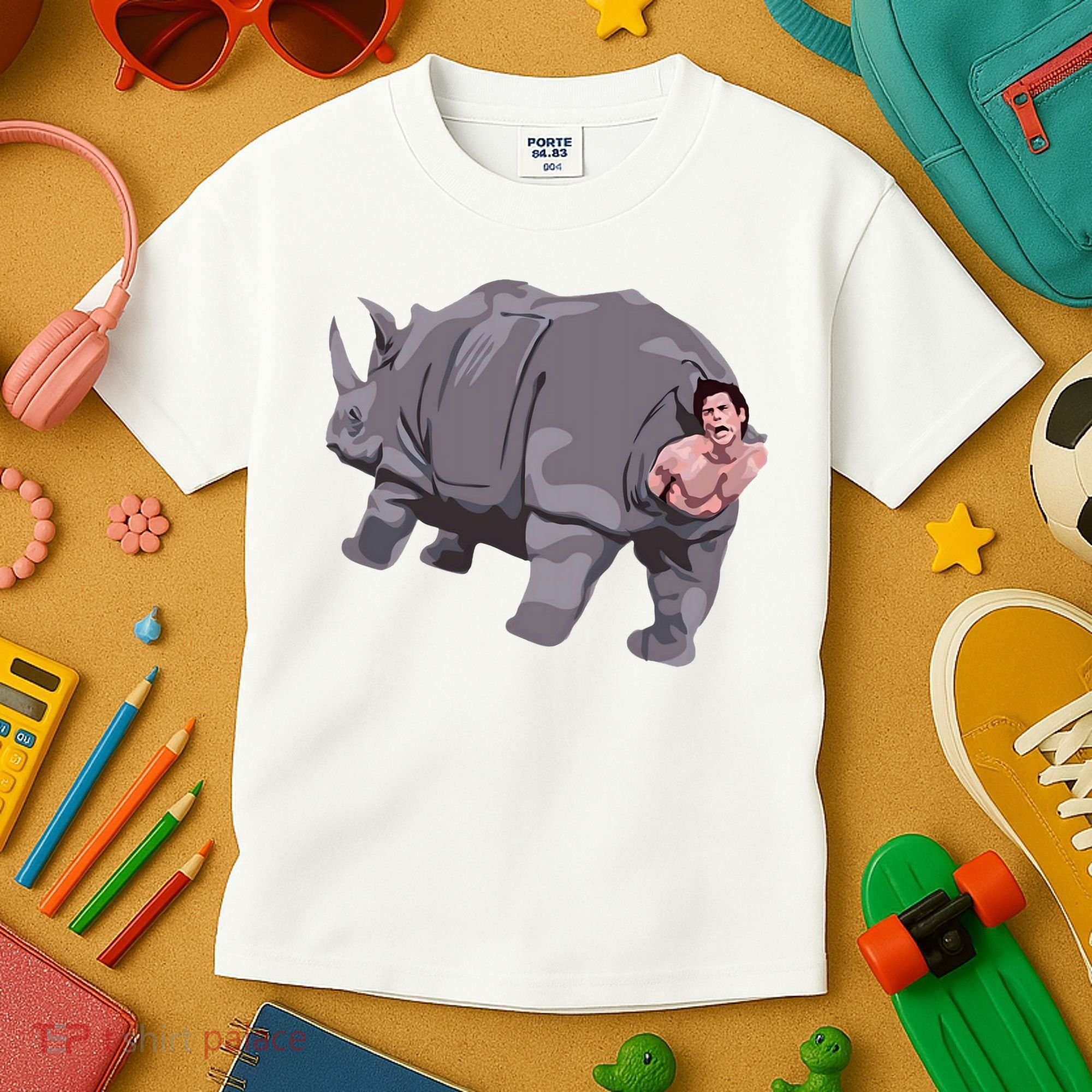 Ace Rhino Funny Humor Kids T-Shirt