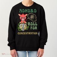 Adhd&D Roll For Concentration Funny Quote Gamer Apparel Women's Sweatshirt thumb 0