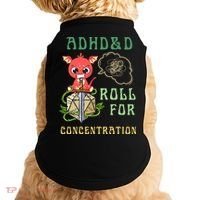 Adhd&D Roll For Concentration Funny Quote Gamer Apparel Doggie Tank thumb 0