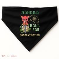 Adhd&D Roll For Concentration Funny Quote Gamer Apparel USA-Made Doggie Bandana thumb 0