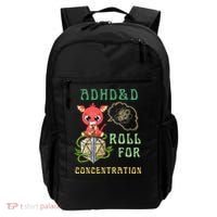 Adhd&D Roll For Concentration Funny Quote Gamer Apparel Backpack thumb 0