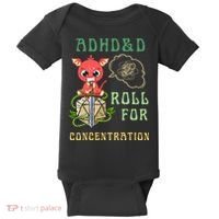Adhd&D Roll For Concentration Funny Quote Gamer Apparel Baby Bodysuit thumb 0