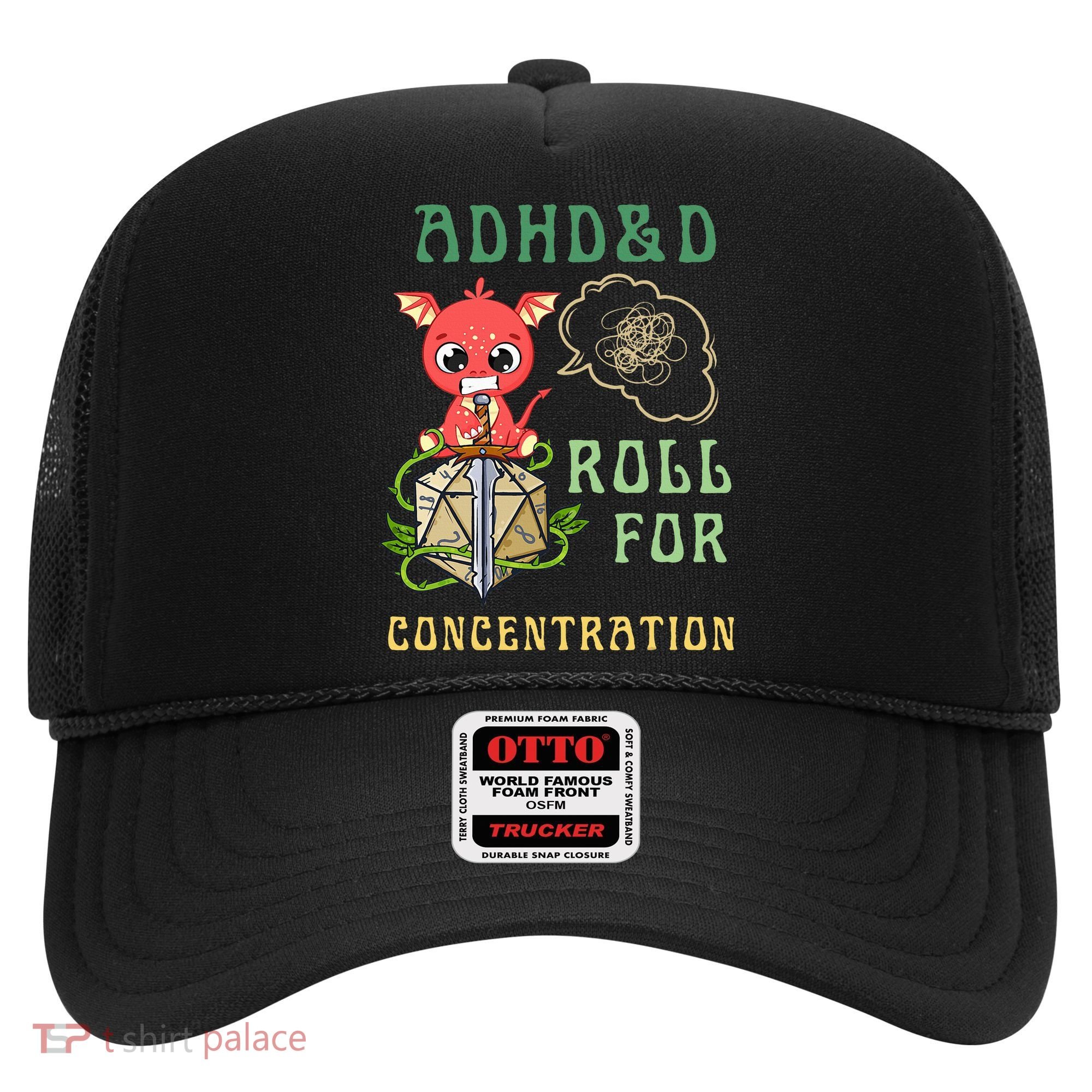Adhd&D Roll For Concentration Funny Quote Gamer Apparel Hat