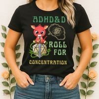 Adhd&D Roll For Concentration Funny Quote Gamer Apparel Women's T-Shirt thumb 2