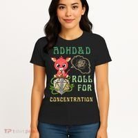Adhd&D Roll For Concentration Funny Quote Gamer Apparel Women's T-Shirt thumb 4