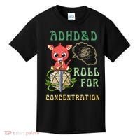 Adhd&D Roll For Concentration Funny Quote Gamer Apparel Kids T-Shirt thumb 0