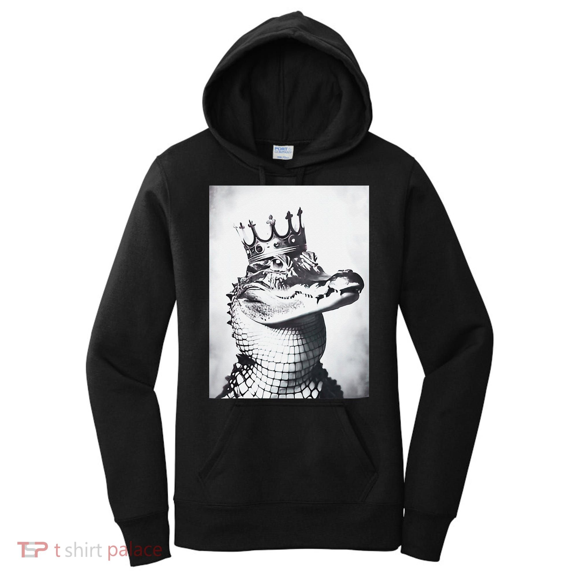 Alligator Royal Gator King  Crowned Crocodile Art Alligator Gift Women's Hoodie