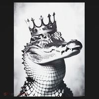Alligator Royal Gator King  Crowned Crocodile Art Alligator Gift Women's Hoodie thumb 2