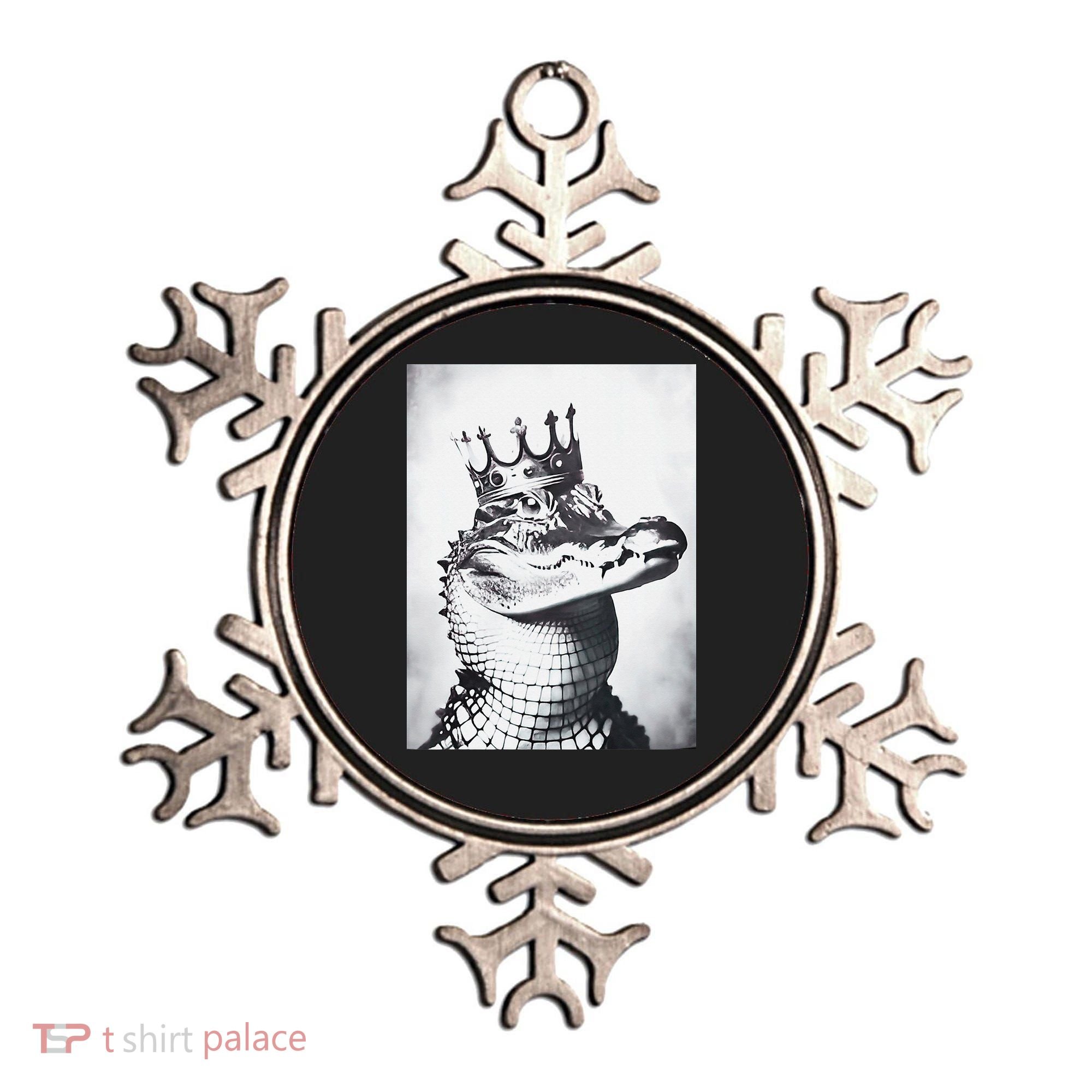 Alligator Royal Gator King  Crowned Crocodile Art Alligator Gift Ornament