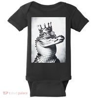Alligator Royal Gator King  Crowned Crocodile Art Alligator Gift Baby Bodysuit thumb 0