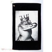 Alligator Royal Gator King  Crowned Crocodile Art Alligator Gift Golf Towel thumb 0