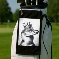 Alligator Royal Gator King  Crowned Crocodile Art Alligator Gift Golf Towel thumb 2