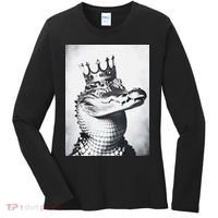 Alligator Royal Gator King  Crowned Crocodile Art Alligator Gift Women's Long Sleeve Shirt thumb 0