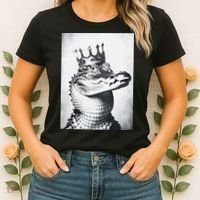 Alligator Royal Gator King  Crowned Crocodile Art Alligator Gift Women's T-Shirt thumb 2