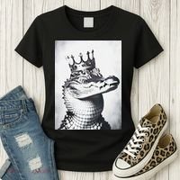 Alligator Royal Gator King  Crowned Crocodile Art Alligator Gift Women's T-Shirt thumb 3