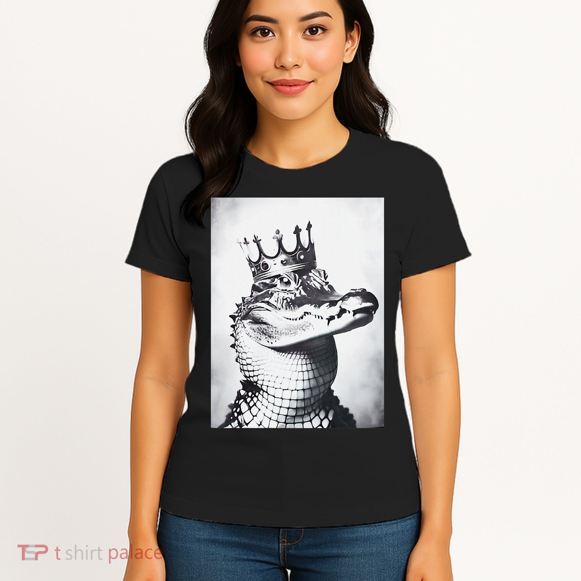 Alligator Royal Gator King  Crowned Crocodile Art Alligator Gift Women's T-Shirt