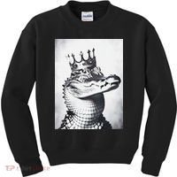 Alligator Royal Gator King  Crowned Crocodile Art Alligator Gift Kids Sweatshirt thumb 0