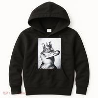 Alligator Royal Gator King  Crowned Crocodile Art Alligator Gift Kids Hoodie thumb 0