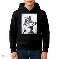 Alligator Royal Gator King  Crowned Crocodile Art Alligator Gift Kids Hoodie thumb 4