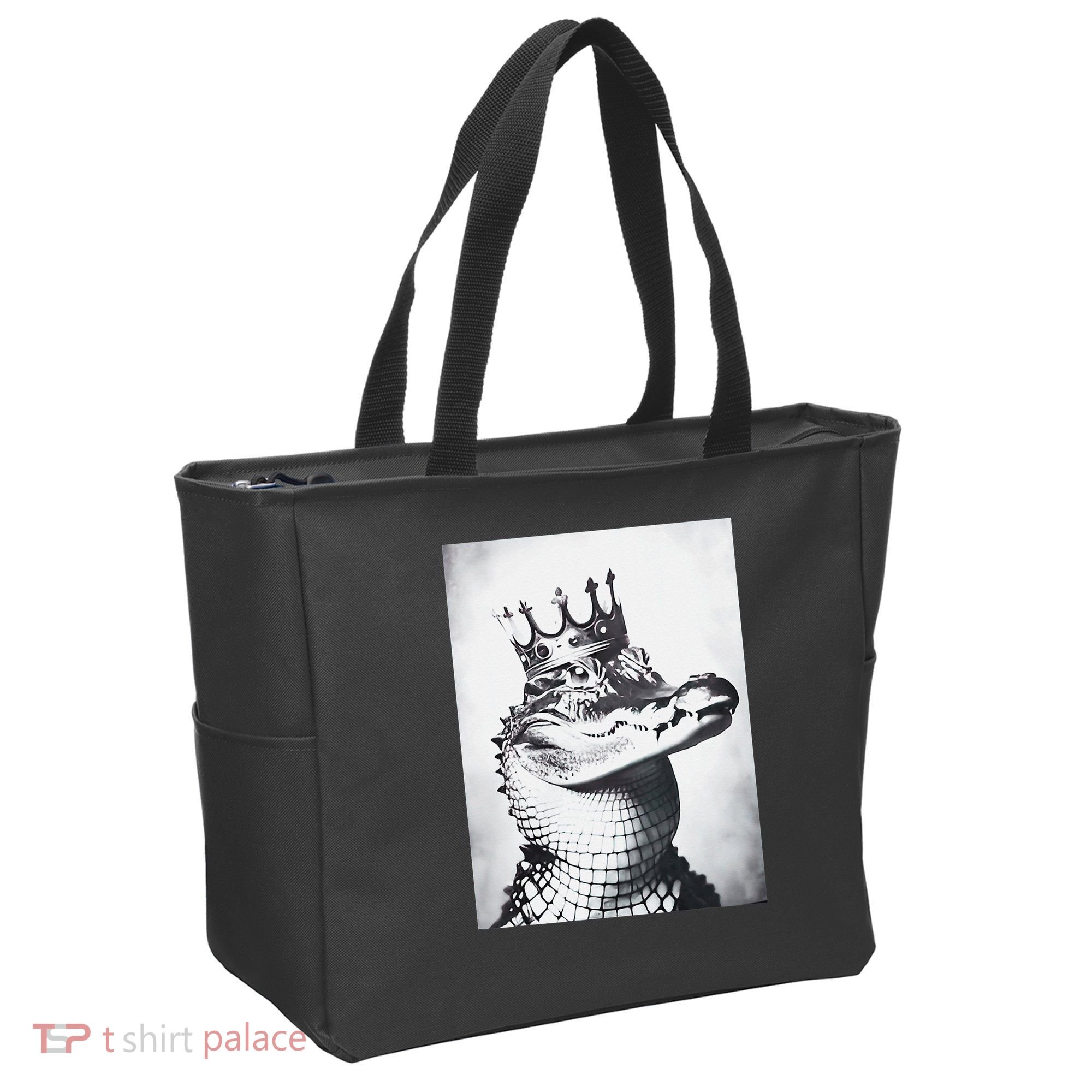 Alligator Royal Gator King  Crowned Crocodile Art Alligator Gift Tote Bag