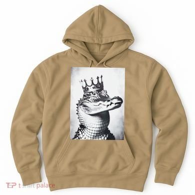 Alligator Royal Gator King  Crowned Crocodile Art Alligator Gift Hoodie