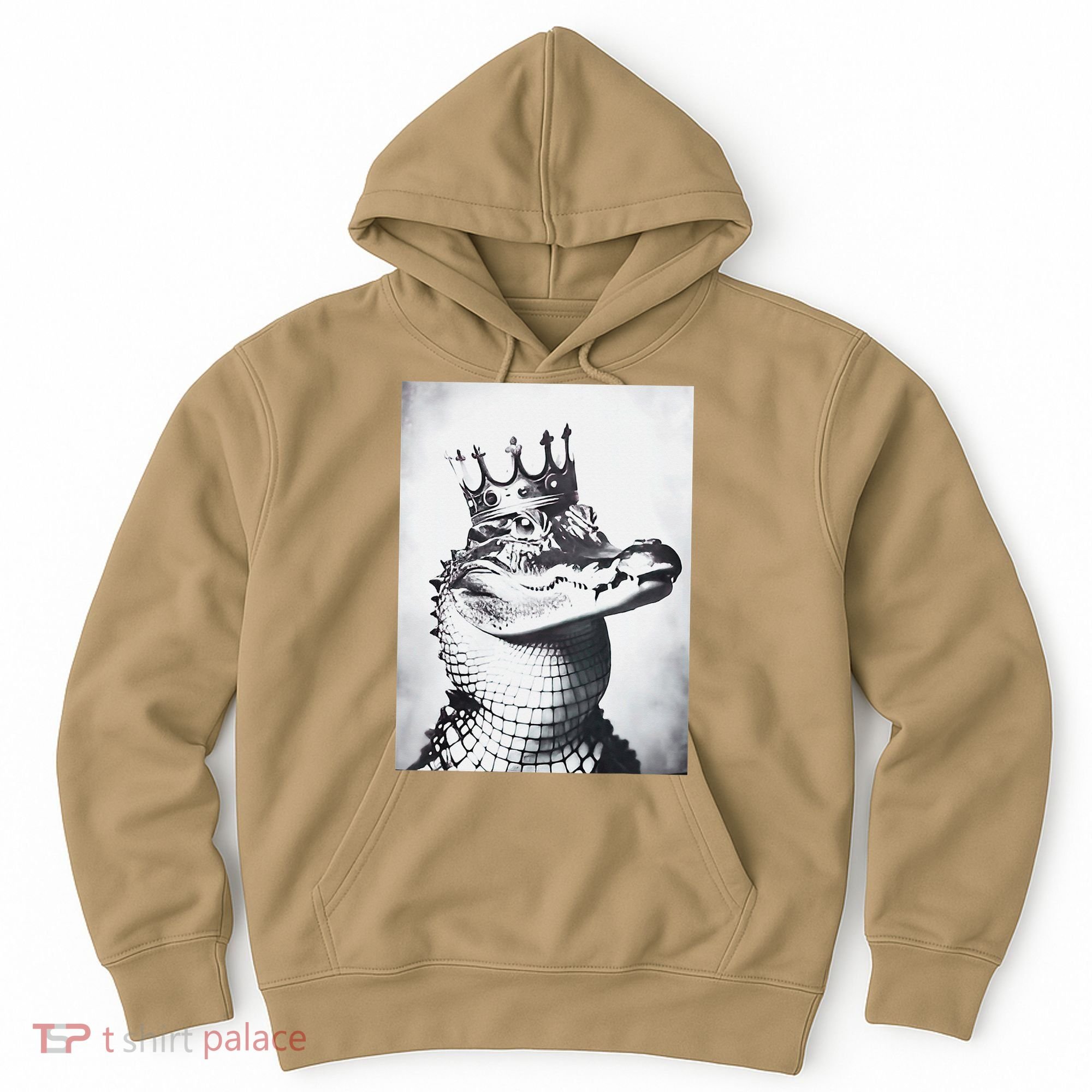 Alligator Royal Gator King  Crowned Crocodile Art Alligator Gift Hoodie
