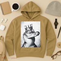 Alligator Royal Gator King  Crowned Crocodile Art Alligator Gift Hoodie thumb 3