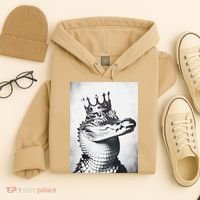 Alligator Royal Gator King  Crowned Crocodile Art Alligator Gift Hoodie thumb 4