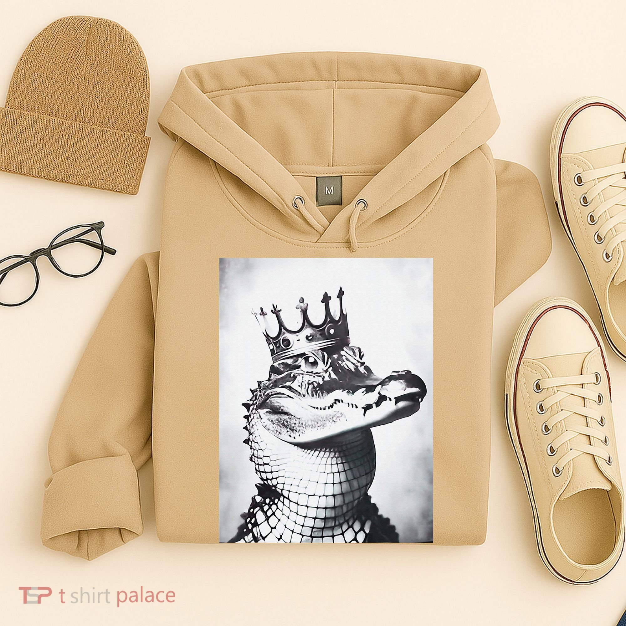 Alligator Royal Gator King  Crowned Crocodile Art Alligator Gift Hoodie