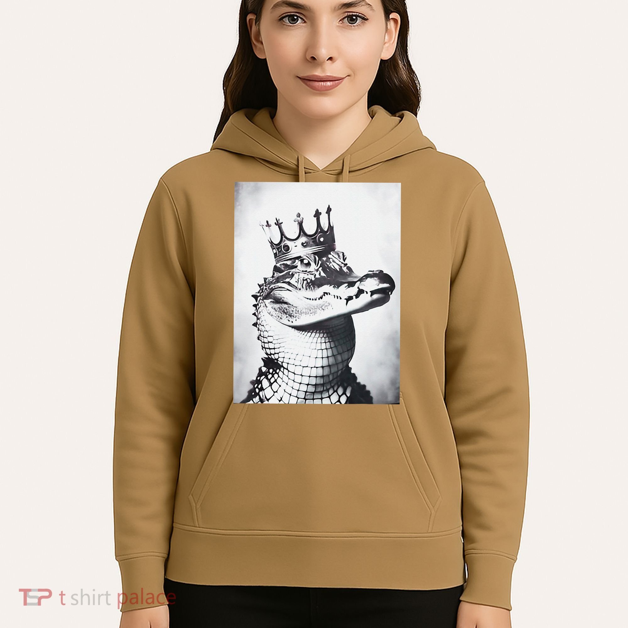 Alligator Royal Gator King  Crowned Crocodile Art Alligator Gift Hoodie