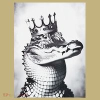Alligator Royal Gator King  Crowned Crocodile Art Alligator Gift Long Sleeve Shirt thumb 2