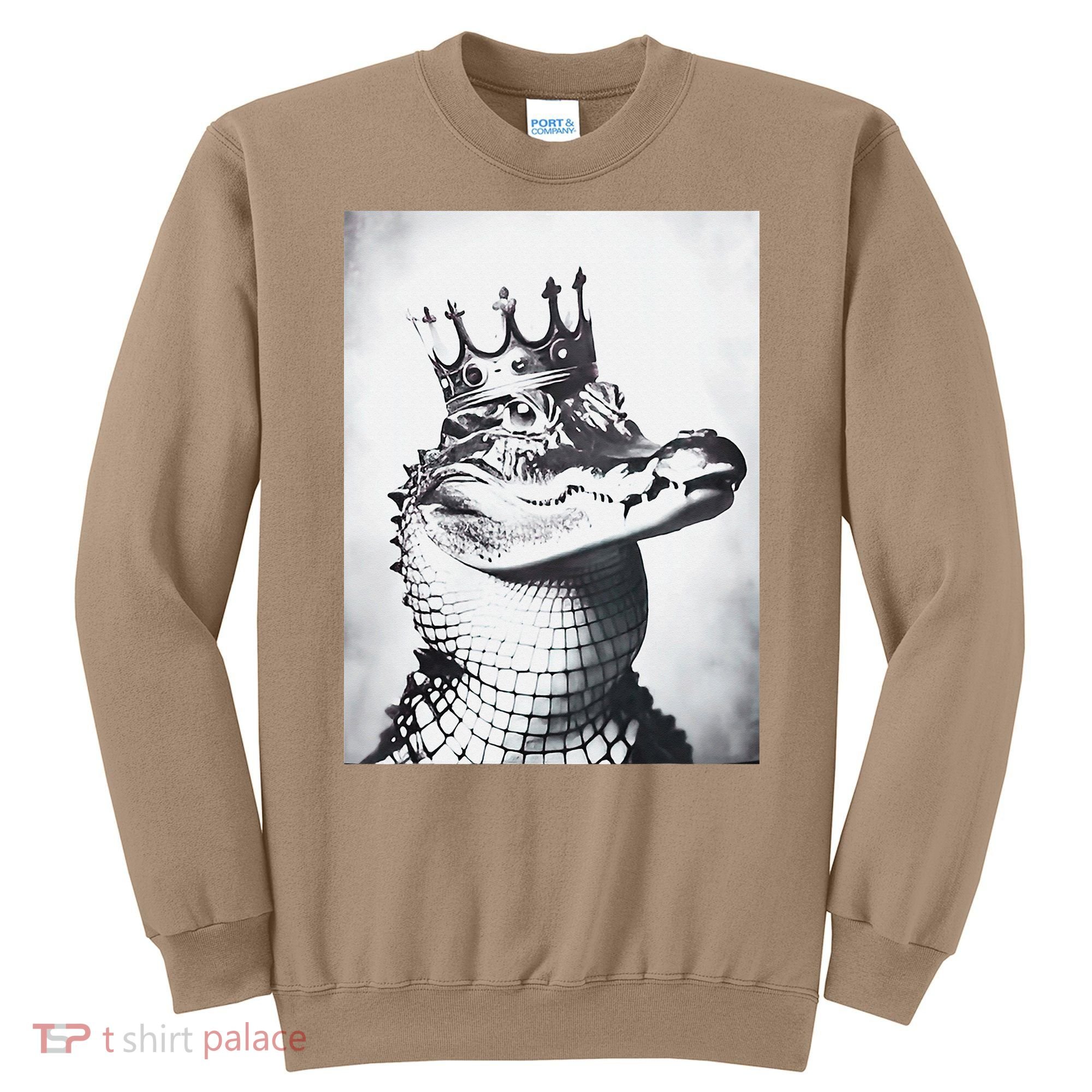Alligator Royal Gator King  Crowned Crocodile Art Alligator Gift Sweatshirt