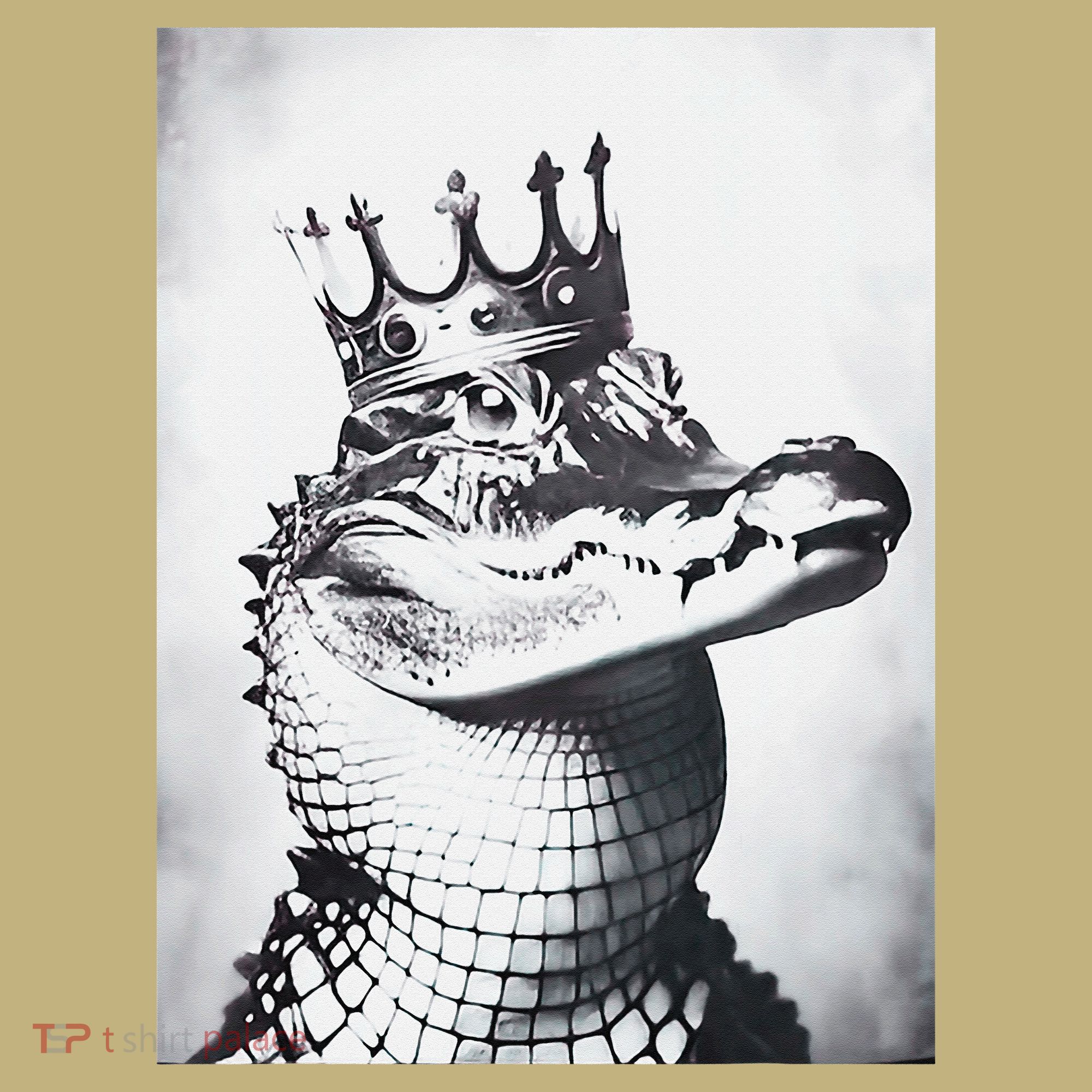 Alligator Royal Gator King  Crowned Crocodile Art Alligator Gift T-Shirt